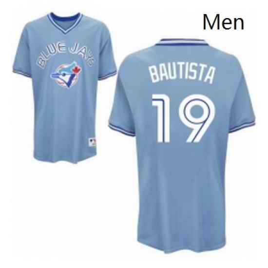 Mens Majestic Toronto Blue Jays 19 Jose Bautista Replica Light Blue MLB Jersey